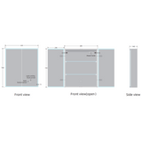 Yora vertical alaminum front lit mirror cabinet double door 600mm x 700mm