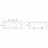 Eurowa Steel Single End 2TH Bath w/Legs