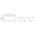 Navarre Square Double End 0TH Bath w/Legs