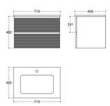 Lucento wall hung vanity unit inc basin 700mm