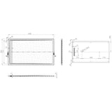 30mm Slate Rectangular Tray & Waste