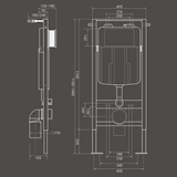 Cistern frame 1.15m for wall hung toilet