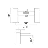 Victoria Bath Shower Mixer with shower kit and wall bracket