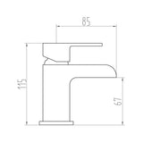 Victoria Mini Mono Basin Mixer with Push Waste