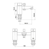 Forme Bath Shower Mixer with shower kit and wall bracket