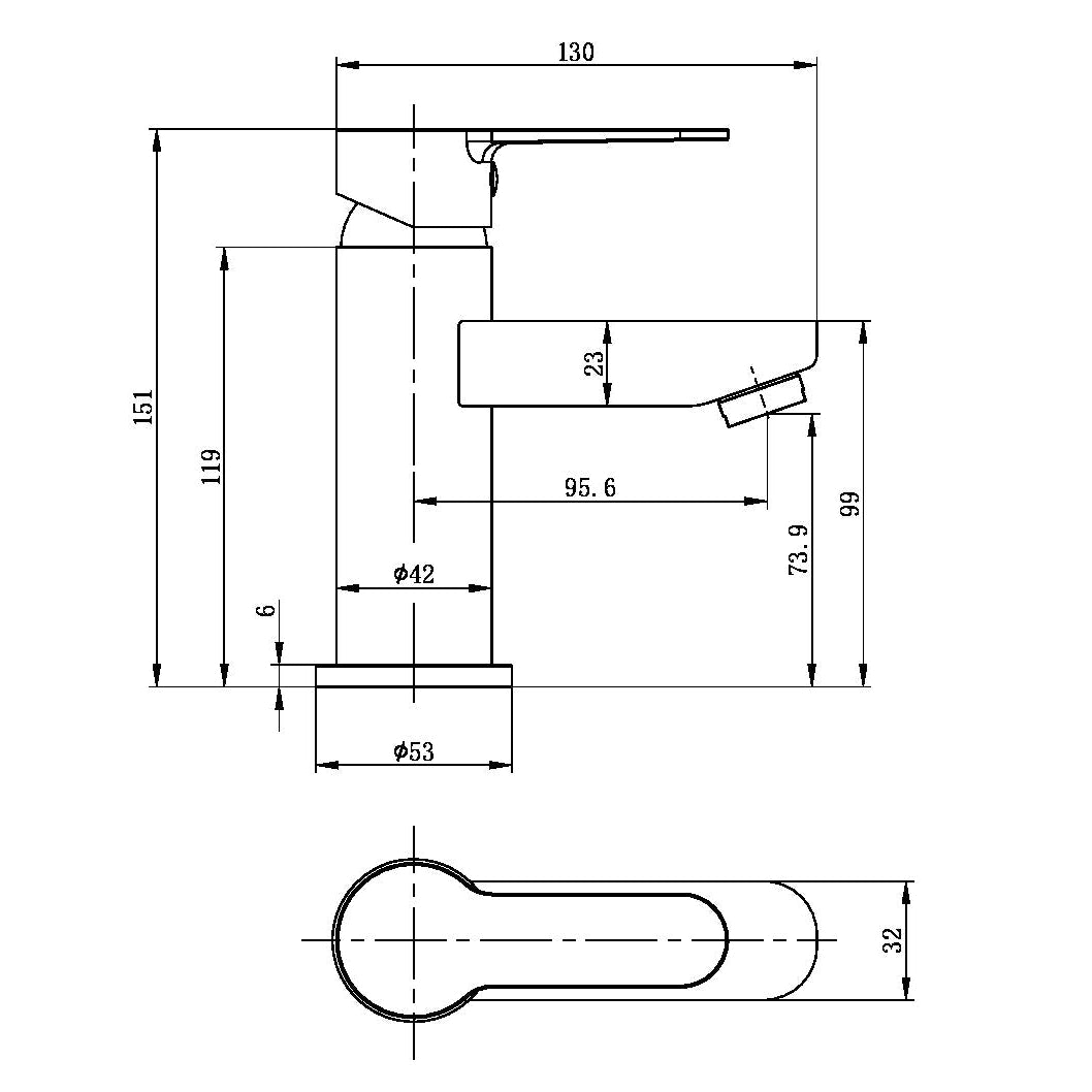 Favour Mono Basin Mixer with Push Waste