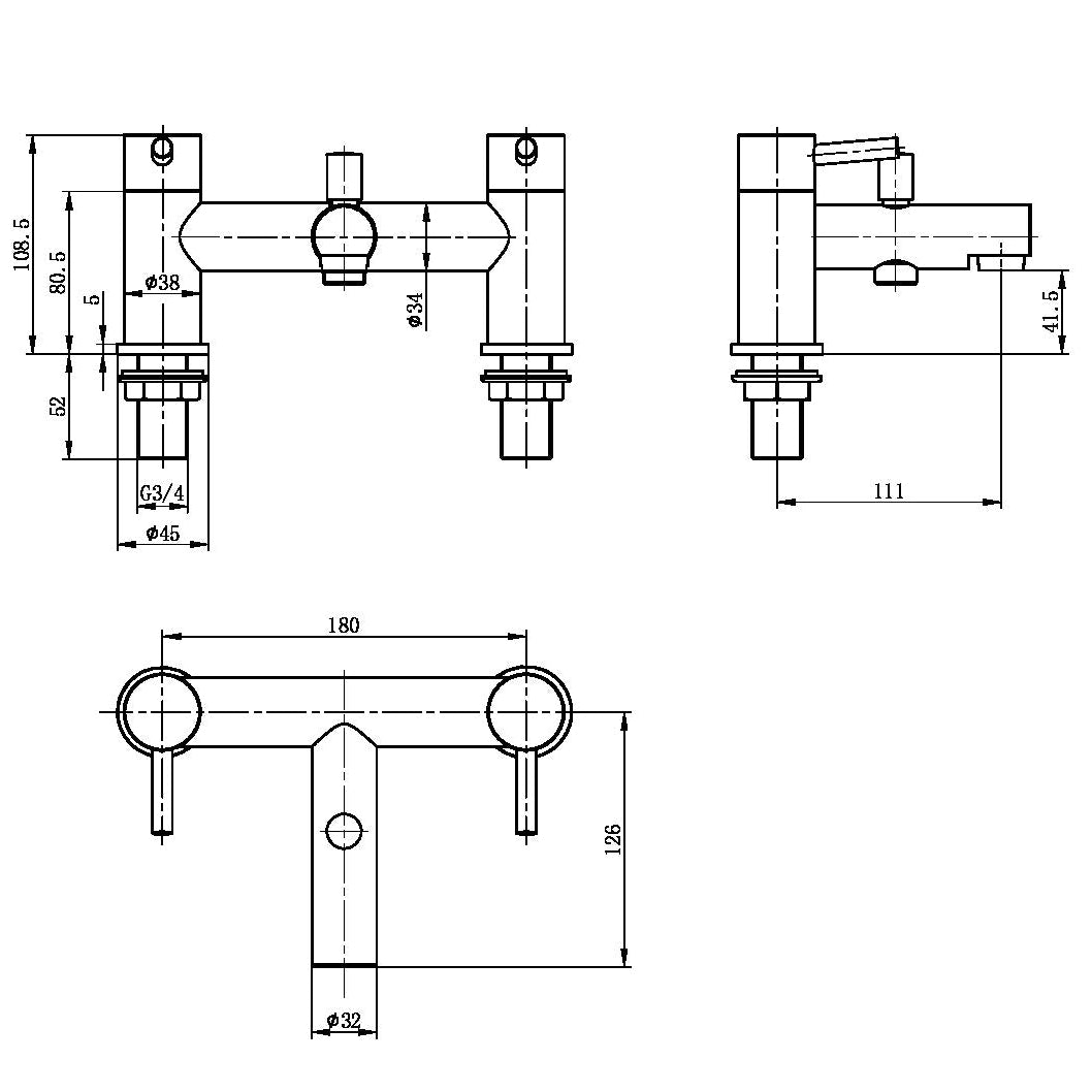 Premier Bath Shower Mixer with shower kit and wall bracket