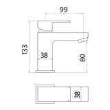 Lanza Mono Basin Mixer with Push Waste