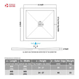 25mm Ultra-Slim Square Tray & Waste