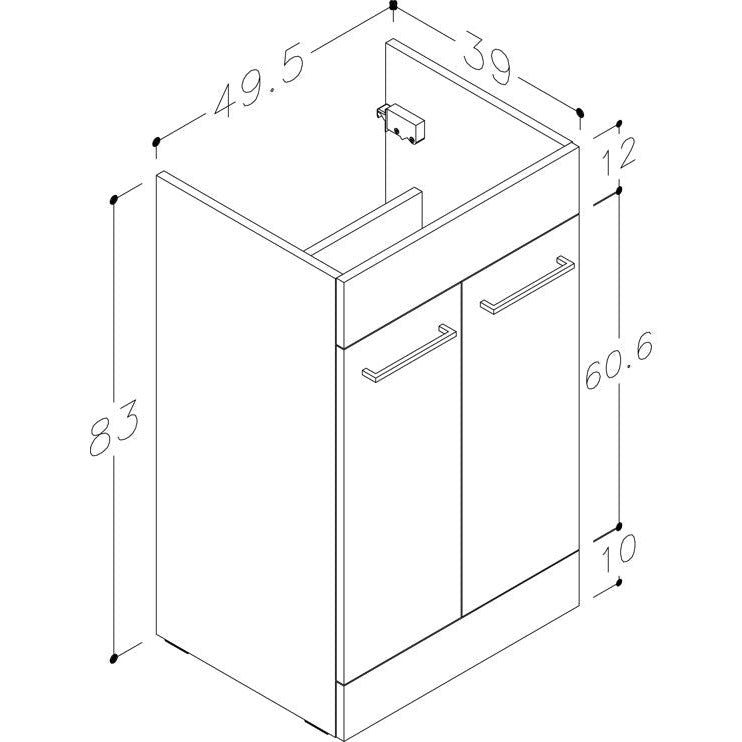 Venosa 1000mm F/S L-Shape Pack & Basin
