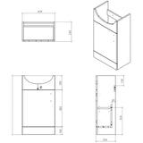 Vista 450mm Basin Unit & Basin - White Gloss