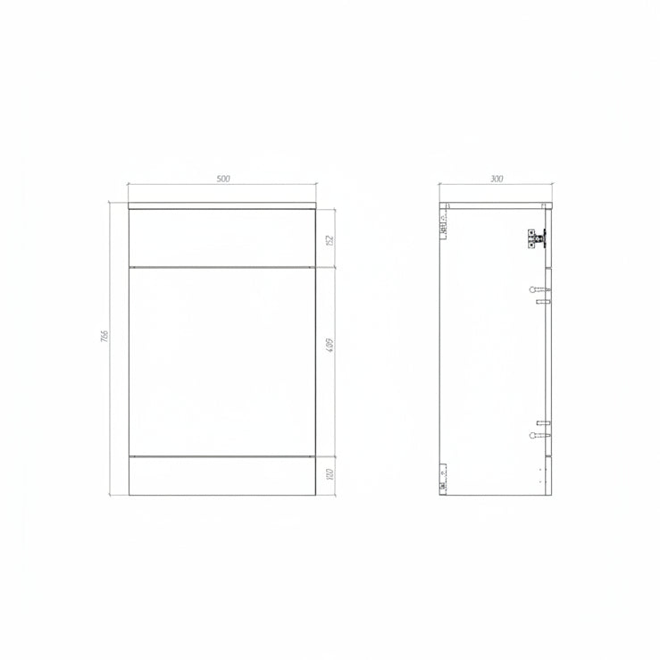Vista 500mm WC Unit - White Gloss