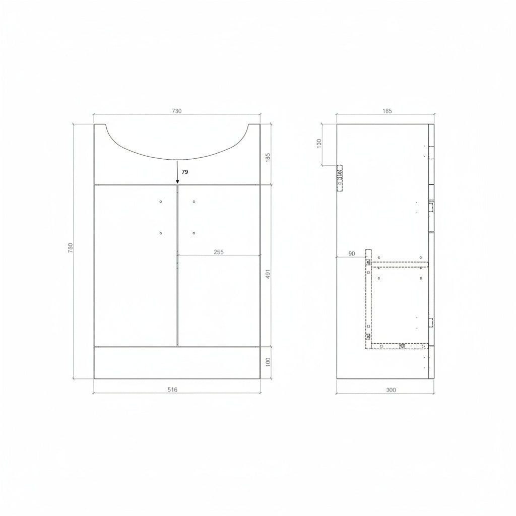 Vista Basin Unit & Basin - White Gloss