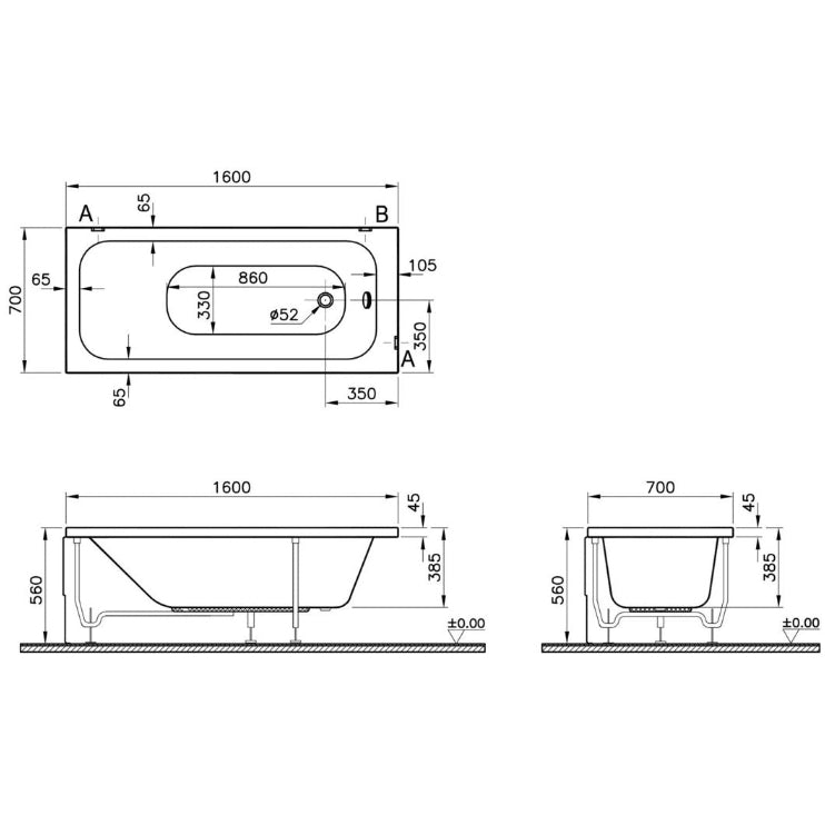 VitrA Balance 0TH Standard Bath