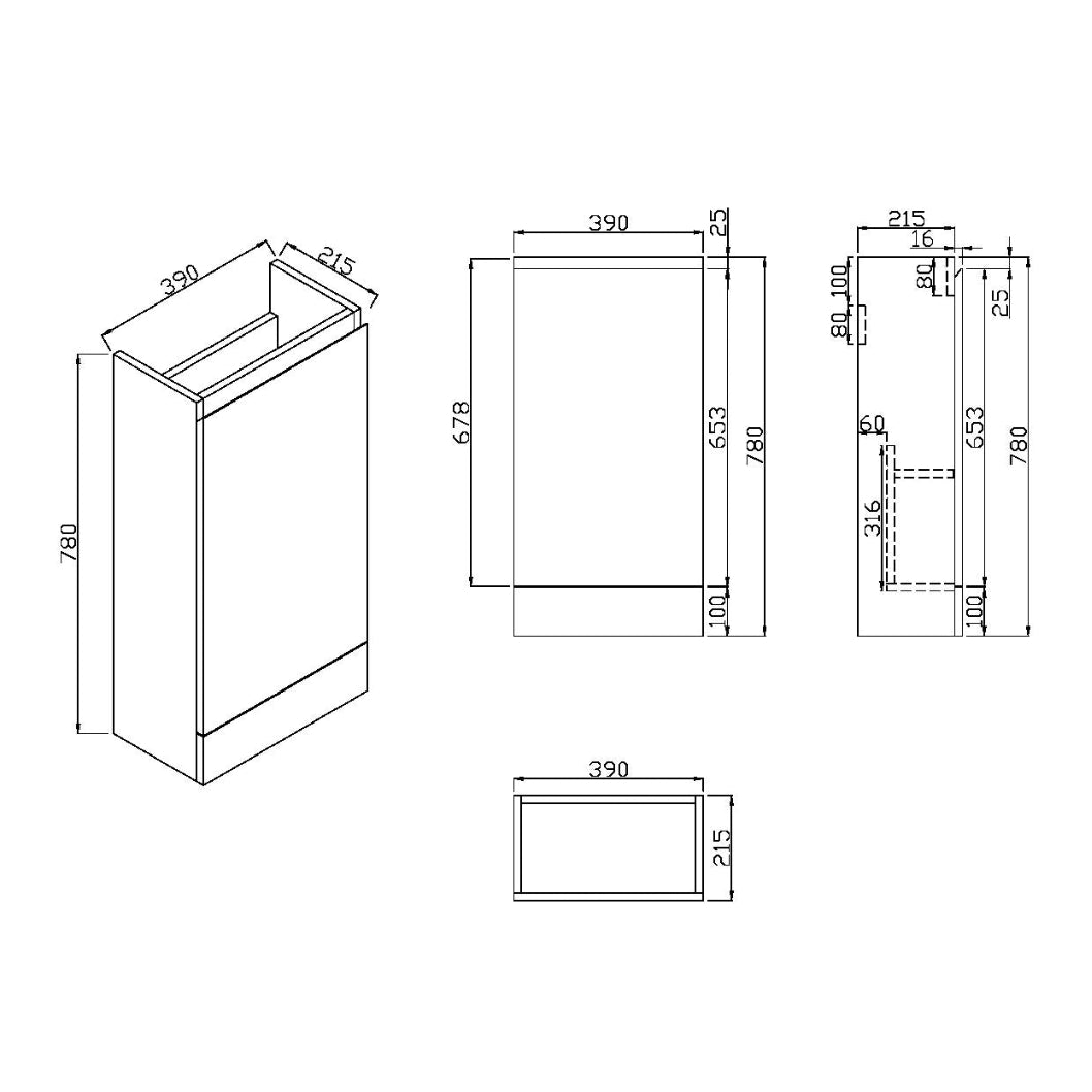 Waterguard Cloakroom Floor Mounted 400mm