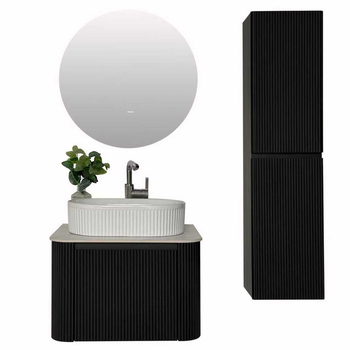 Aileen fluted wall hung vanity 600mm
