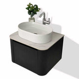 Aileen fluted wall hung vanity 600mm