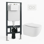 Cistern and White Wall Hung Toilet Set