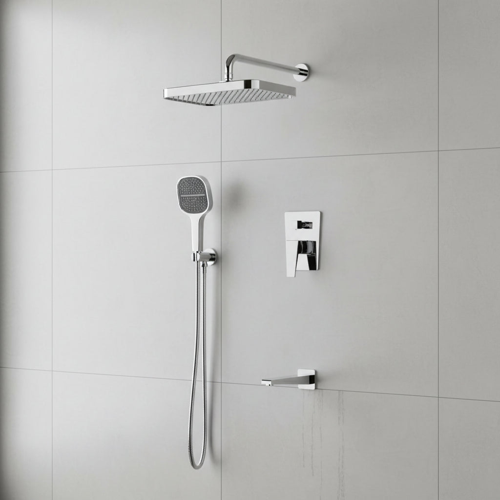 Azen Concealed Jet Shower/bath Mixer Polished Chrome