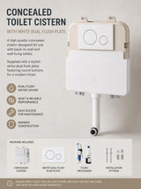 Concealed Toilet Cistern with White Flush Plate
