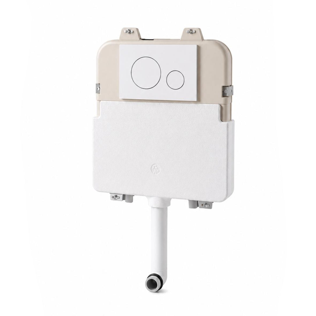 Concealed Toilet Cistern with White Flush Plate