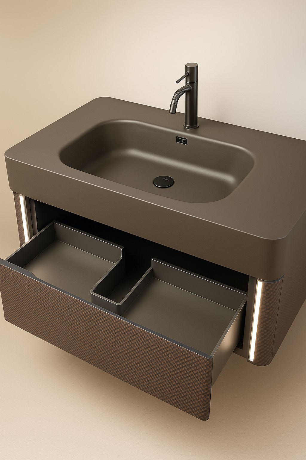 Zafiro Resin LED wall hung vanity set 1200MM X 500MM