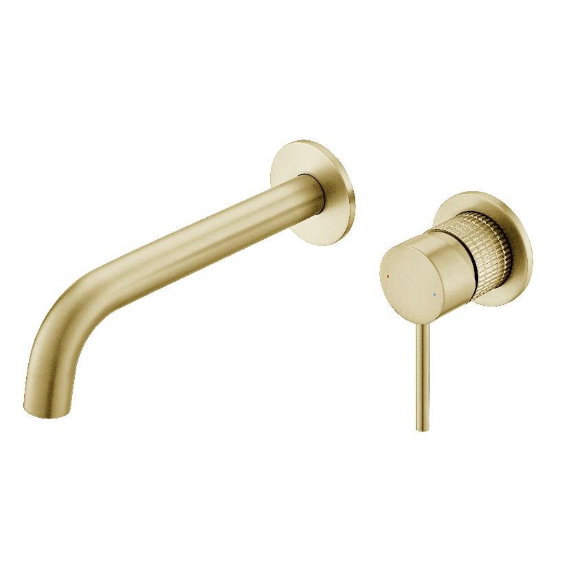Tivra concealed basin/ bath mixer tap brushed brass gold
