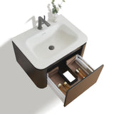 Annie Metallic grey LED wall hung vanity 700mm