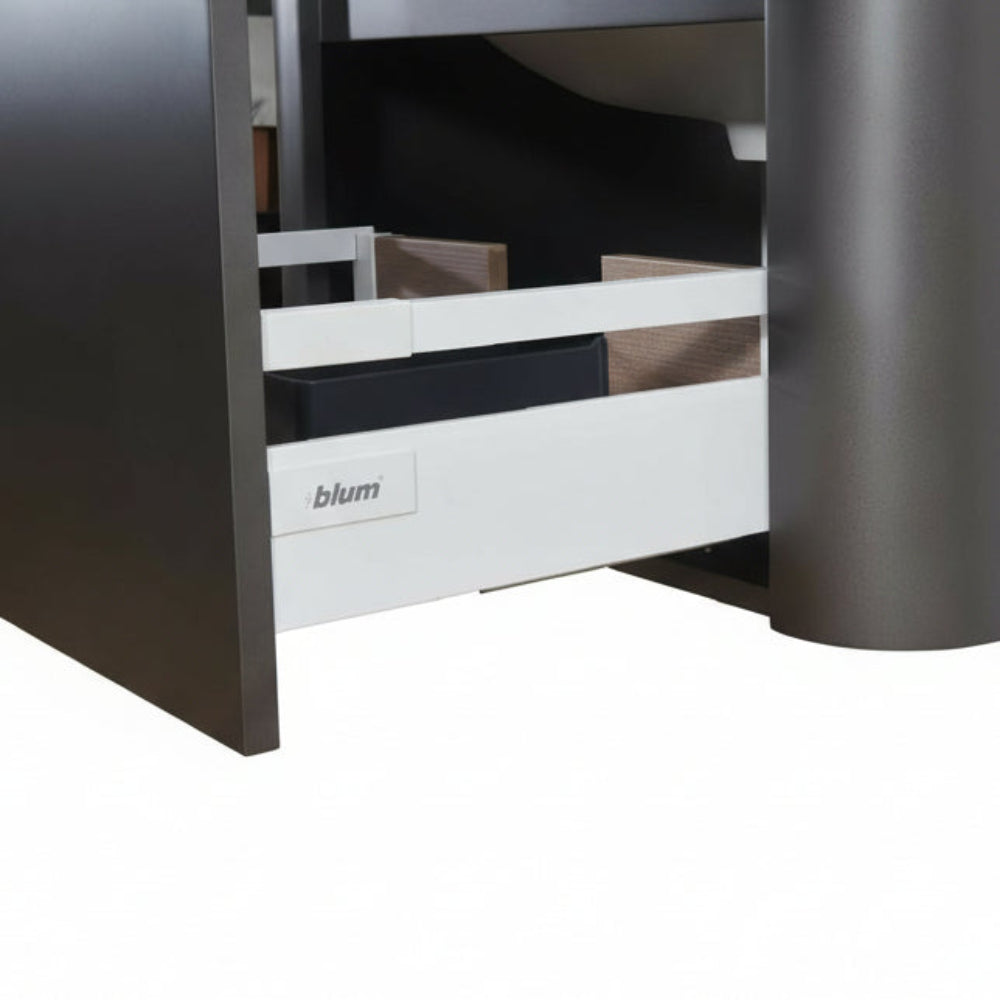 Annie Metallic grey LED wall hung vanity 700mm