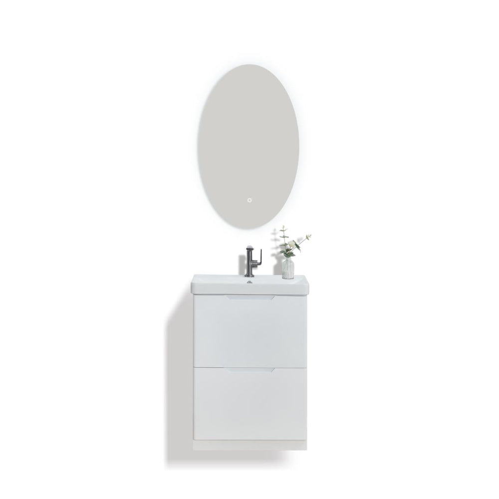 Judy Slimline white Gloss floor standing vanity 600mm