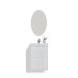 Judy Slimline white Gloss floor standing vanity 600mm