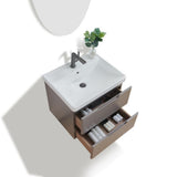Bailyn matte latte wall hung vanity 600mm