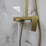 Clyro exposed shower mixer brushed brass gold