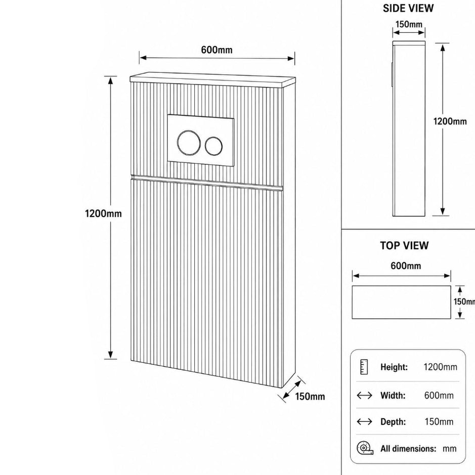 Aileen Fluted WC Unit - 600mm