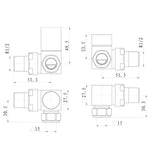 Square Chrome Radiator Valves