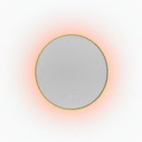 Luxury round brushed brass framed LED mirror 800 mm