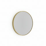 Luxury round brushed brass framed LED mirror 800 mm