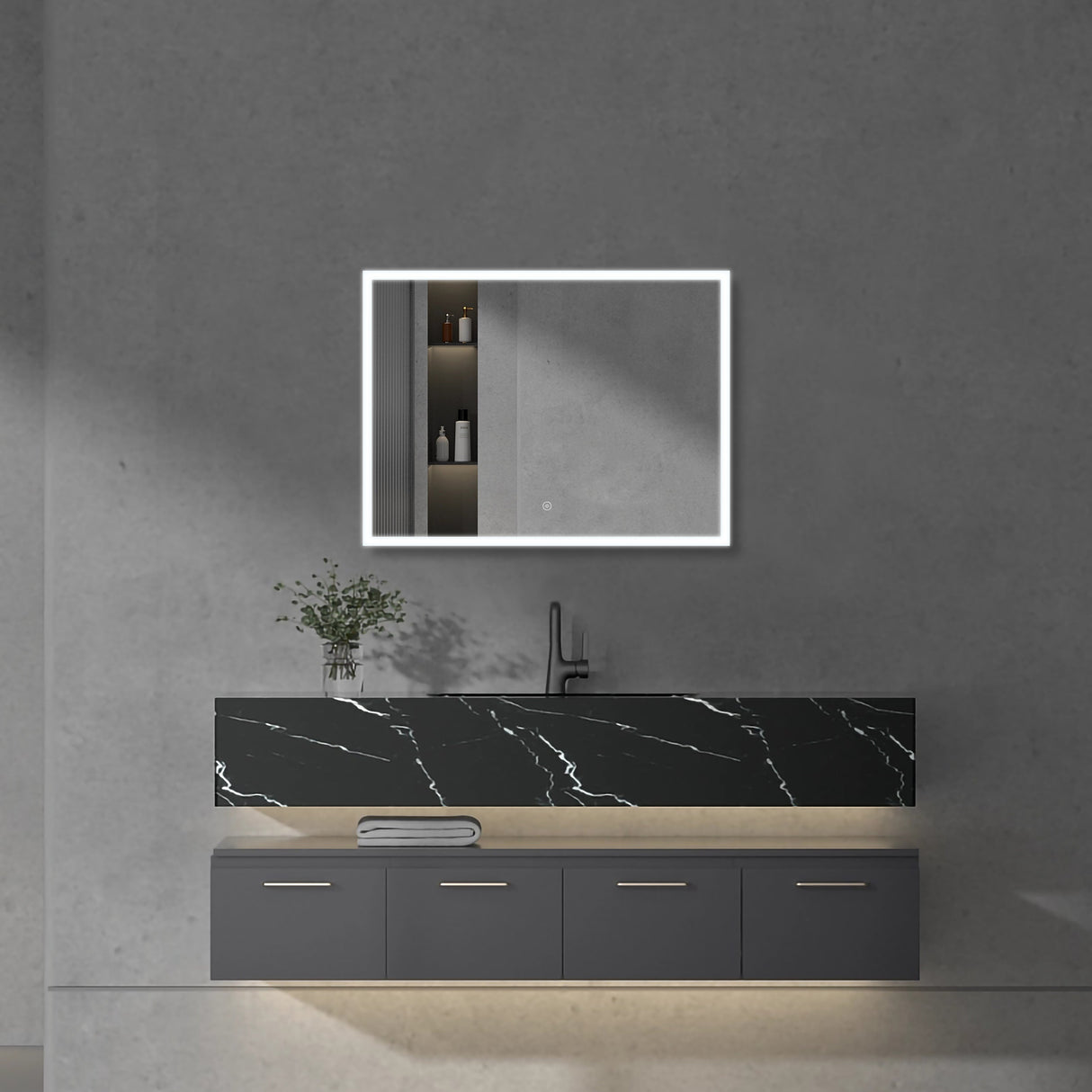 Yora horizontal front and back lit mirror 1000mm x 750mm