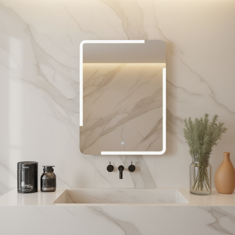 Yora vertical glow front lit mirror 600mm x 800mm