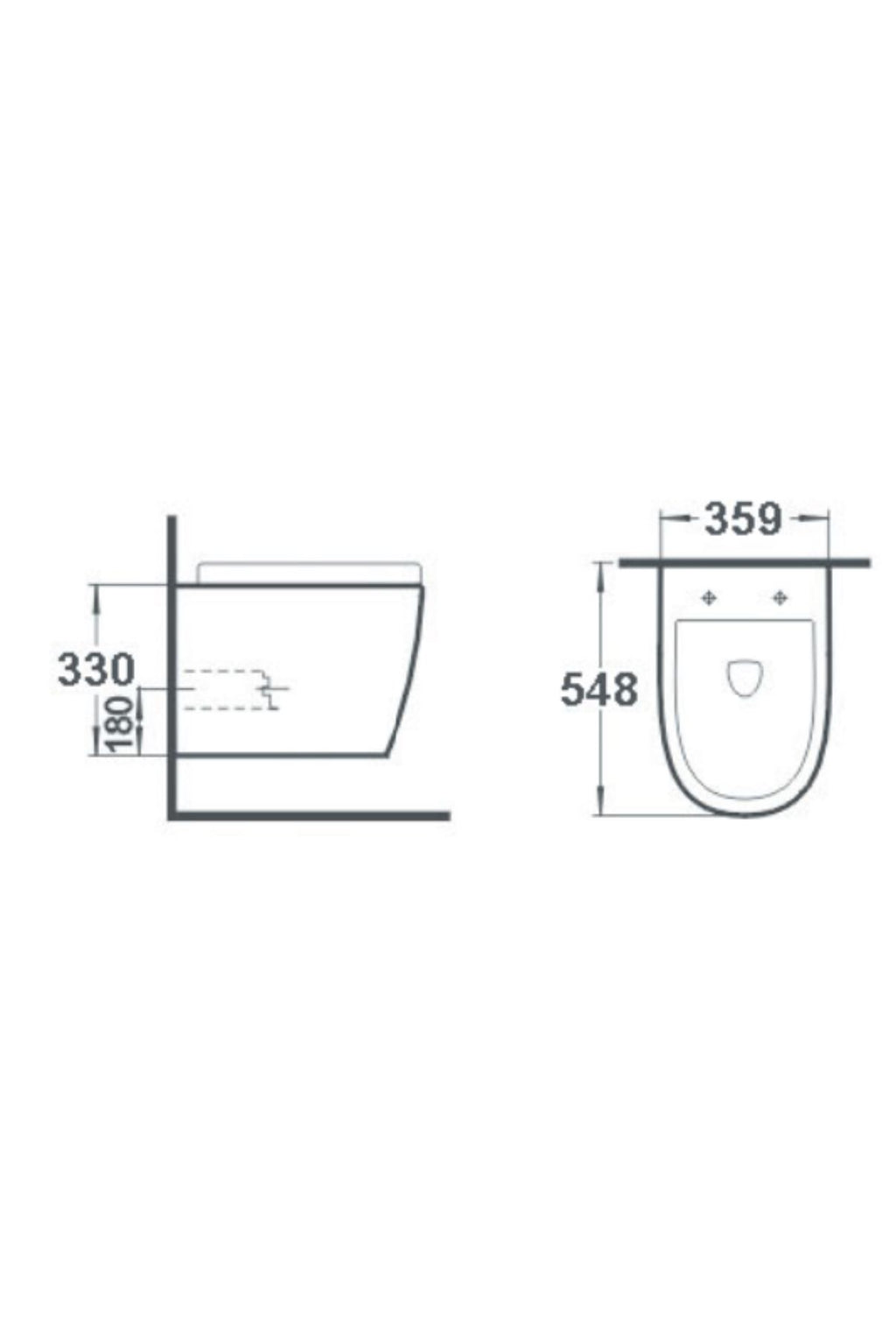 Apex Grey Wall Hung Toilet - Including Toilet Seat