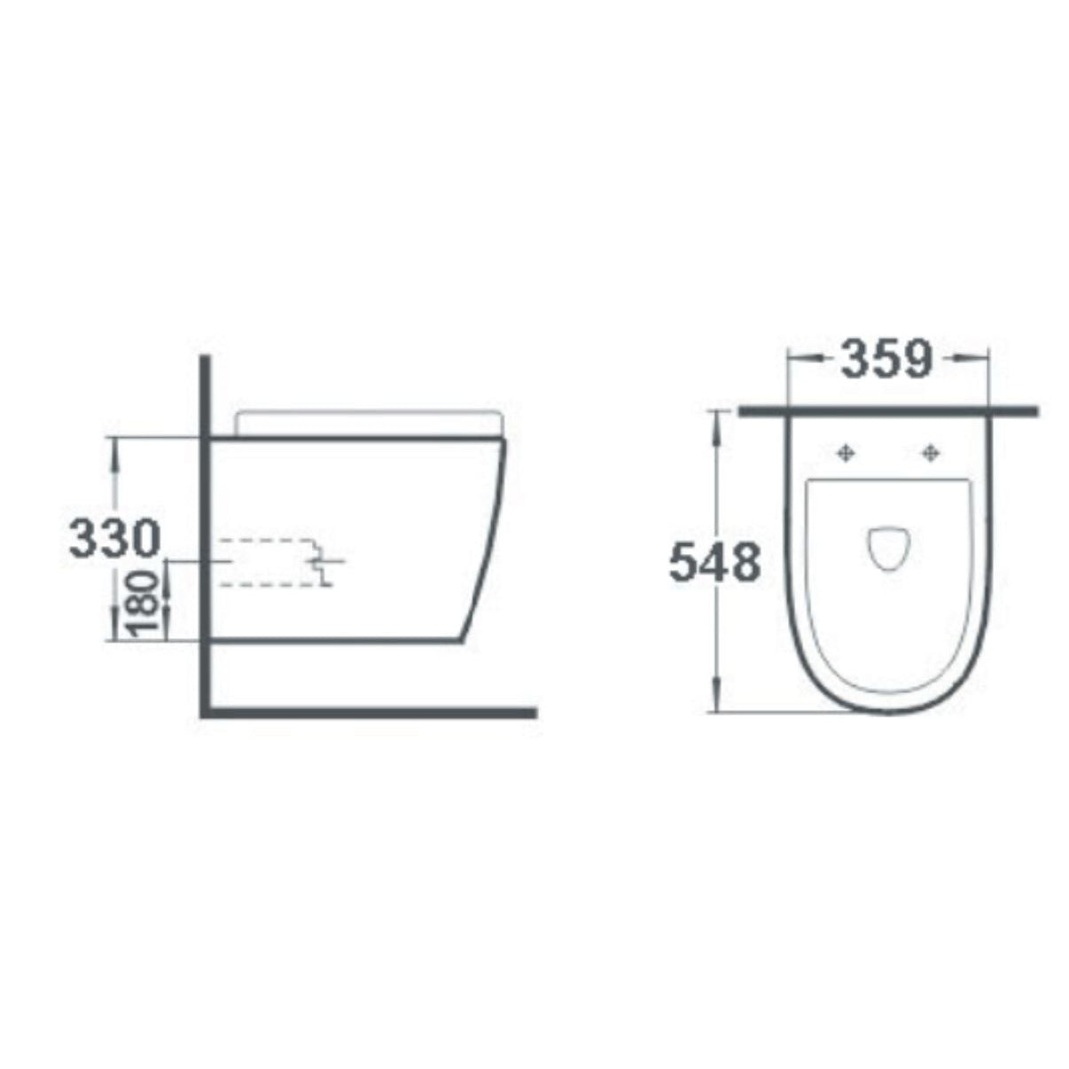 Marvel Matte Black Wall Hung rimless Toilet