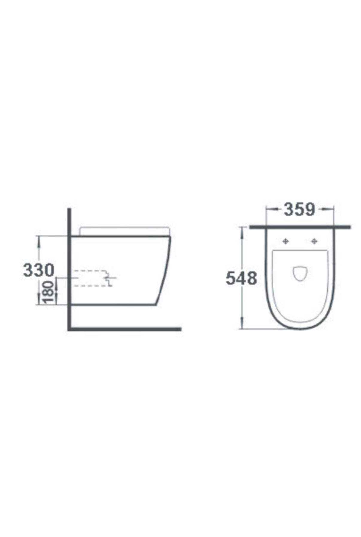 Apex Grey Wall Hung Toilet - Including Toilet Seat