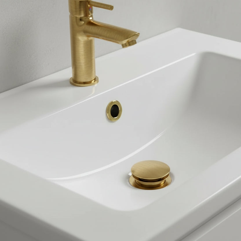 Basin Pop Up Slotted Waste Brushed Brass Gold