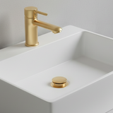 Basin Pop Up Unslotted Waste Brushed Brass Gold