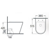 Calm White back to wall rimless toilet