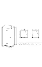CASCADA Chrome shower enclosure 6MM Toughened Glass 900MM X 900MM X 1900MM