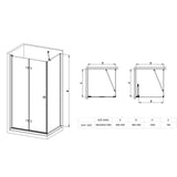 Cascada square Shower Enclosure polished chrome 900 × 900