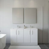 Mika 1210mm Floor Standing 4 Door Basin Unit w/Basin - Matt White