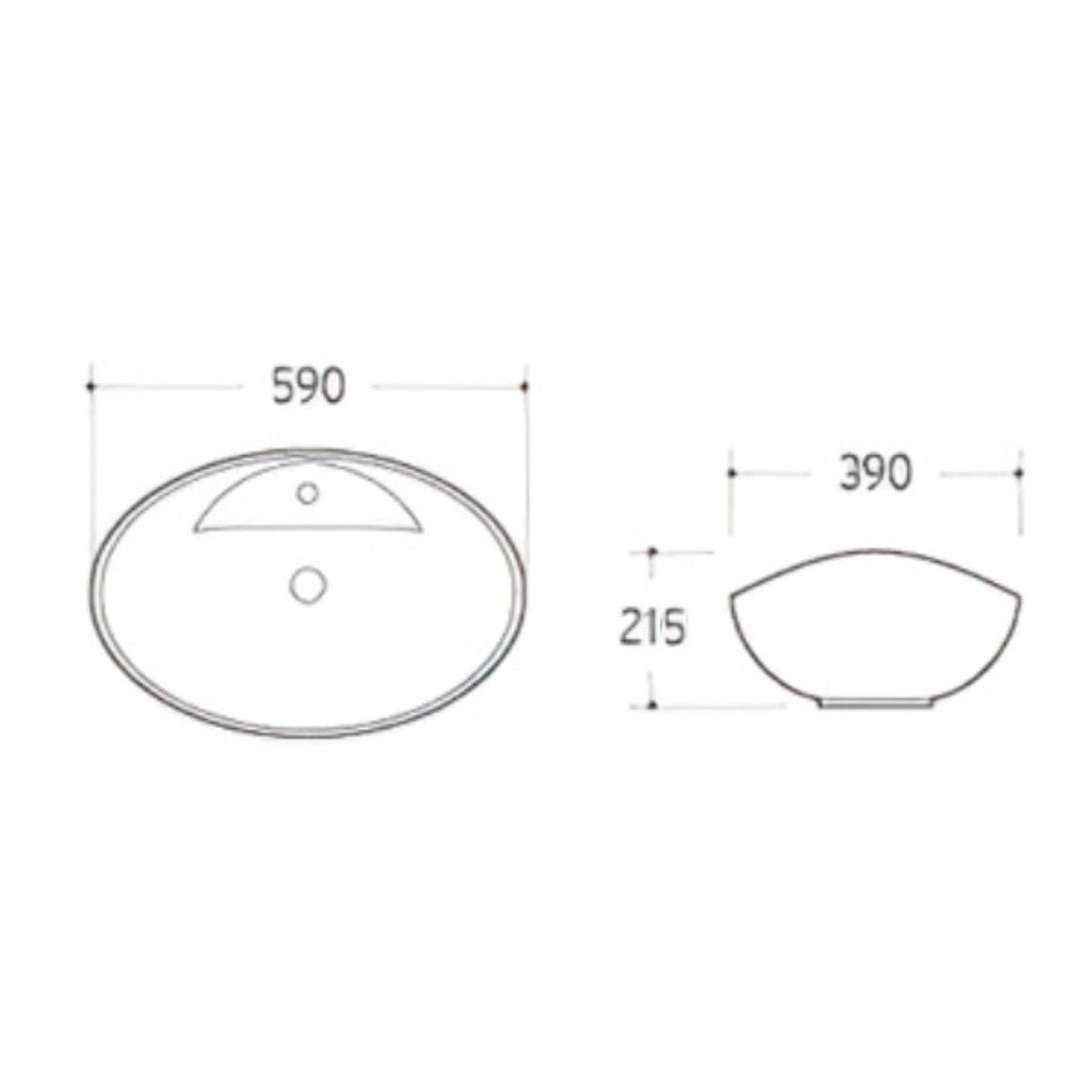 Circa Countertop Basin White 590mm