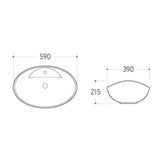 Circa Countertop Basin White 590mm